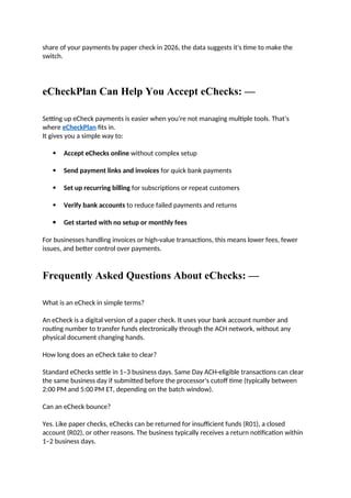 Comprehensive 2026 Guide to eChecks: How Electronic Checks Work and ...