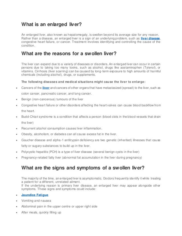 What is an enlarged liver word file PDF