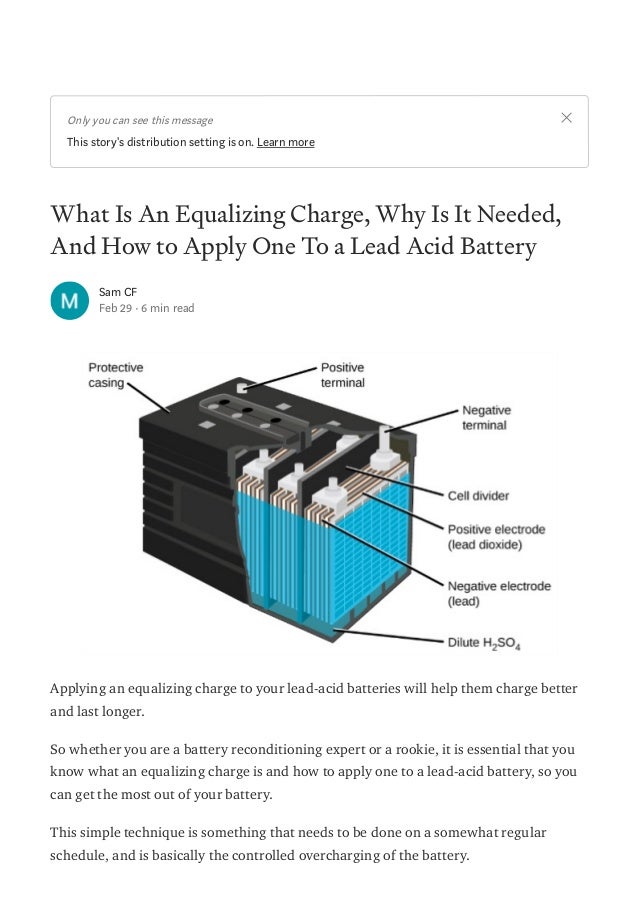 What is an equalizing charge, why is it needed, and how to apply one to