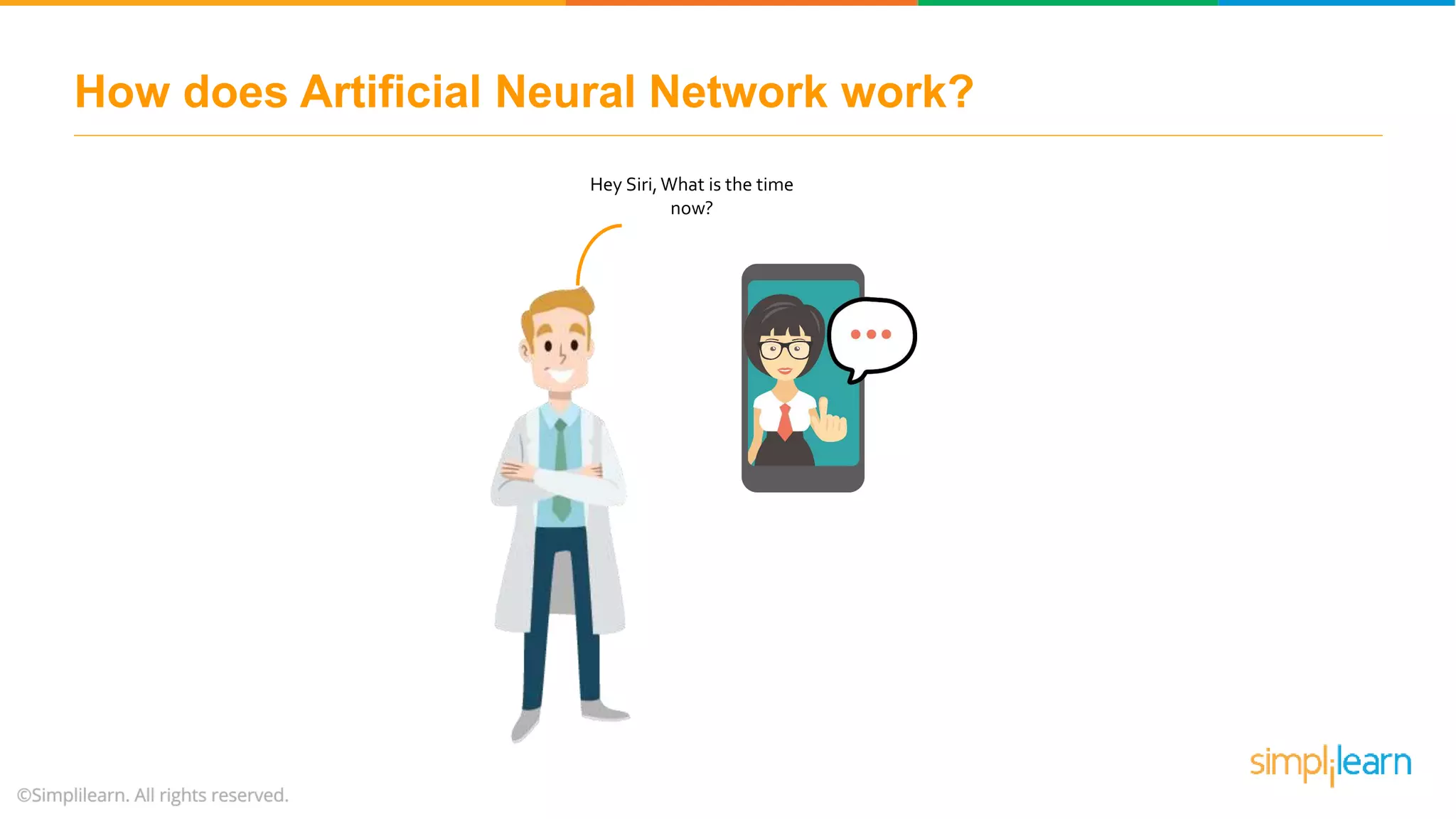 How does Artificial Neural Network work?
Hey Siri,What is the time
now?
 