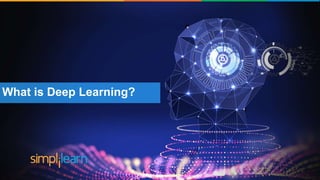 Brief History of Artificial Intelligence
The word ‘Artificial
Intelligence’ coined by John
McCarthy
‘Shakey’ was the first general
purpose mobile robot built
Supercomputer ‘Deep blue’ was
designed which defeated the
world Chess champion in a game
First commercially successful
robotic vacuum cleaner
created
Speech recognition, RPA,
dancing robots, smart homes
and many more to come from
AI
1956 1969 1997 2002 2005-2018
What is Deep Learning?
 