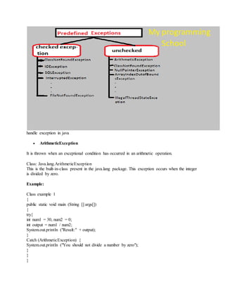What is an exception in java? | PDF