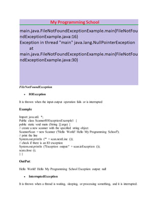 What is an exception in java? | PDF