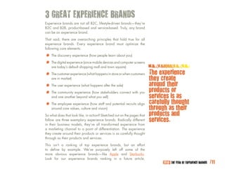 3 gREAT EXPERIENCE BRANDS
Experience brands are not all B2C, lifestyle-driven brands—they’re
B2C and B2B, product-based an...
