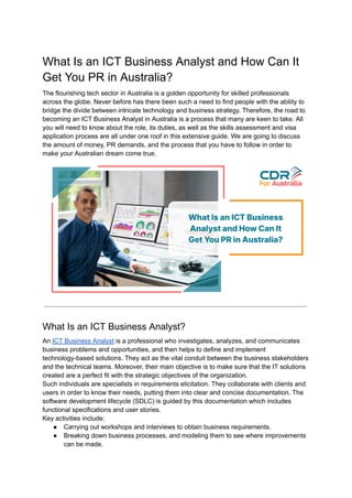 Comprehensive Guide to Becoming an ICT Business Analyst and Gaining PR ...
