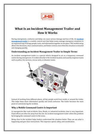 What Is an Incident Management Trailer and How It Works | PDF