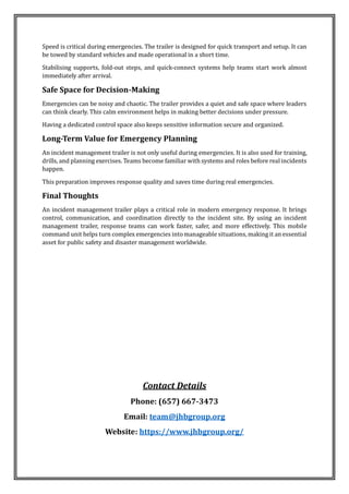 What Is an Incident Management Trailer and How It Works | PDF