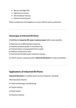 Comprehensive Guide to Industrial Reverse Osmosis (RO) Plants and Their ...