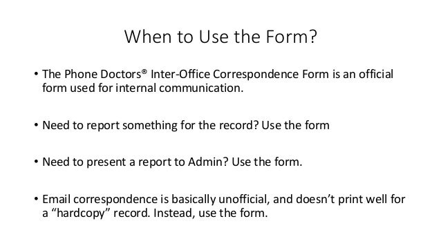 what is an inter office form inter office