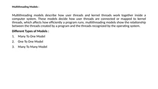 Process and Memory Management in Operating System | PPTX