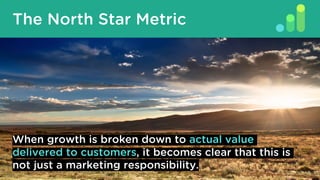 What Is A North Star Metric?
The North Star Metric
When growth is broken down to actual value
delivered to customers, it becomes clear that this is
not just a marketing responsibility.
 
