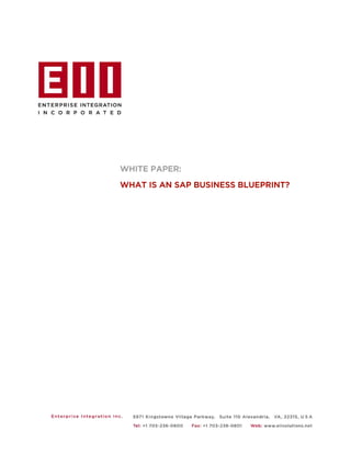 WHITE PAPER:
WHAT IS AN SAP BUSINESS BLUEPRINT?
 