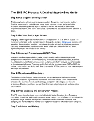 What Is an SME IPO? A Simple Guide for Growing Businesses | PDF