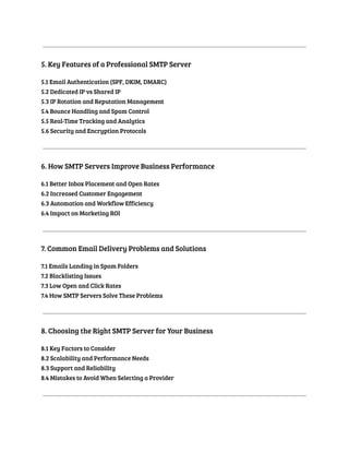 Comprehensive Guide to SMTP Servers and Their Business Benefits | PDF