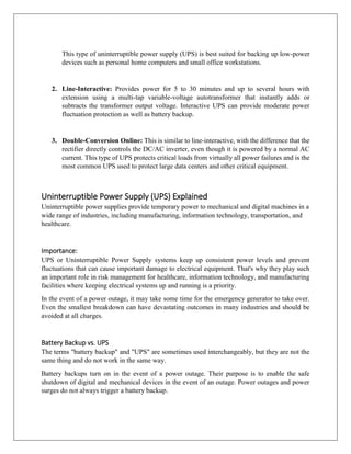 Ups Safe Work Methods Pdf What is an Uninterruptible Power Supply (UPS) | PDF