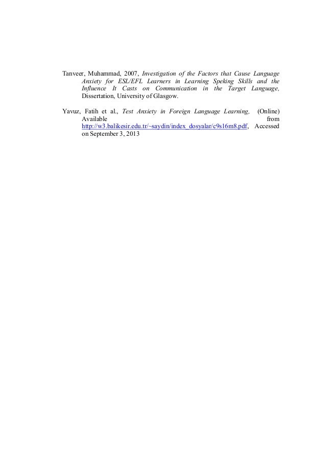 Dissertation on test anxiety