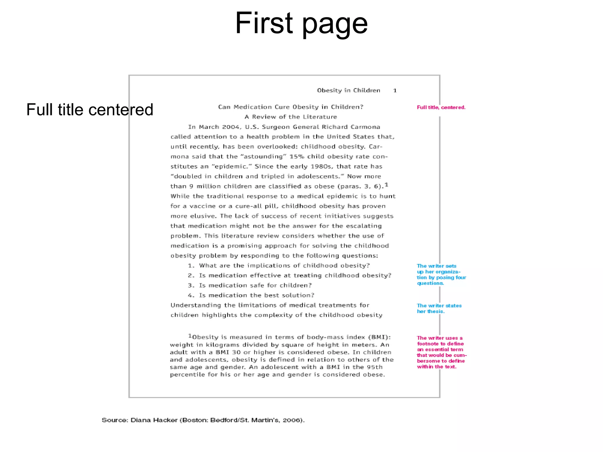 First page Full title centered 