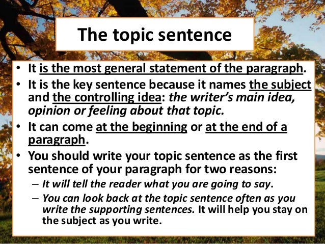 what is a paragraph topic paragraph