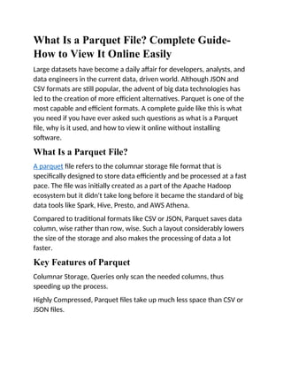 What Is a Parquet File-How to View It Online Easily.docx