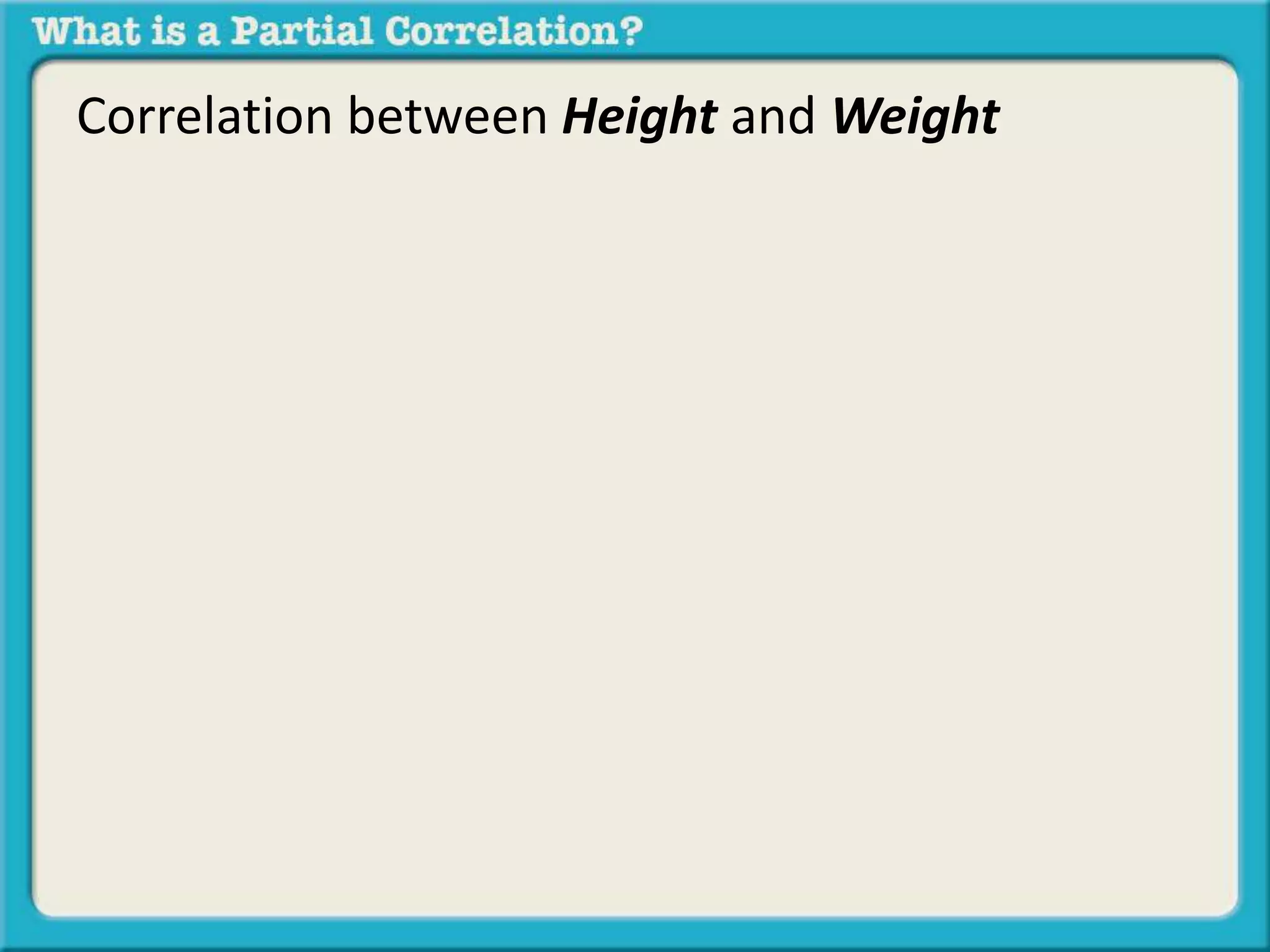 Correlation between Height and Weight 
 