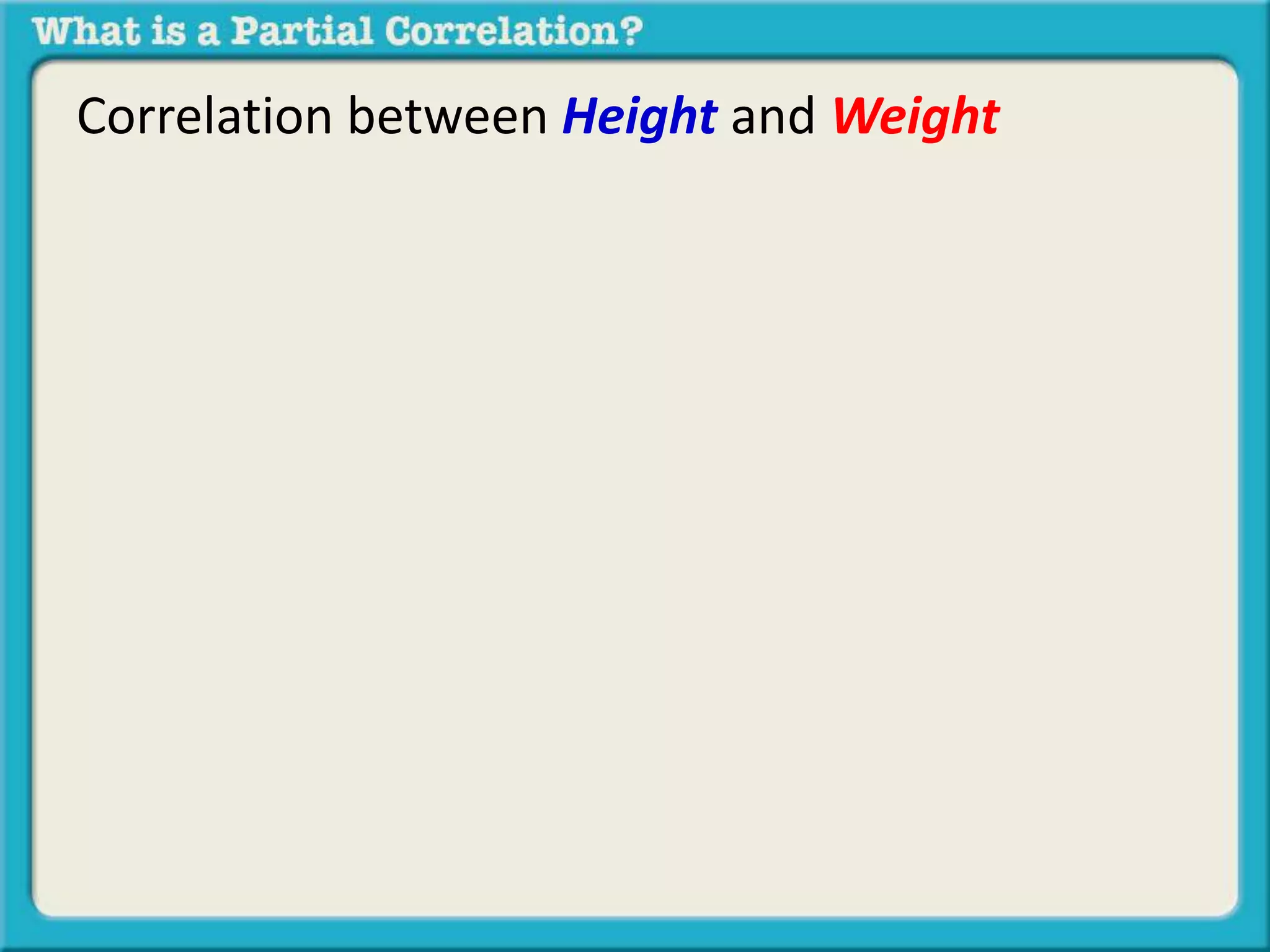 Correlation between Height and Weight 
 