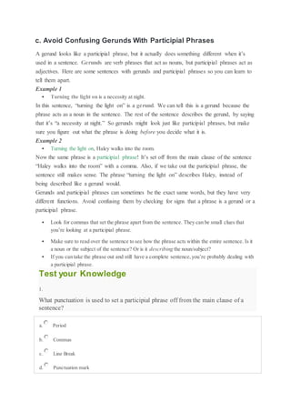 What is a participial phrase | DOCX
