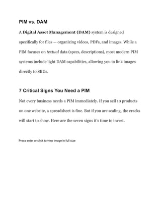 What Is a PIM System? (And 7 Signs You Need One Now) | PDF