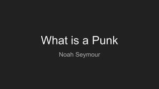 What is a Punk
Noah Seymour
 