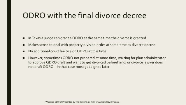 What is a QDRO and how do I get one in a Texas divorce?