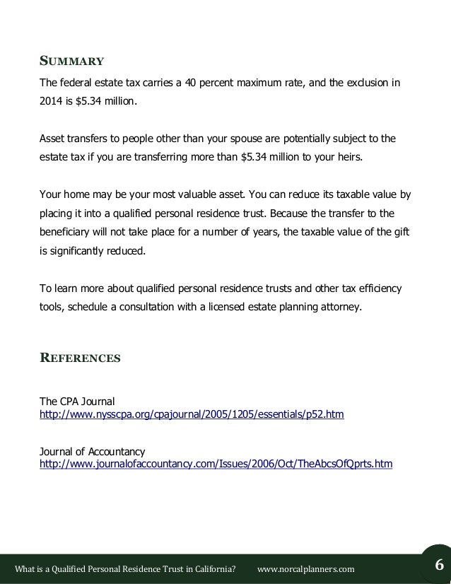 What is a Qualified Personal Residence Trust in California