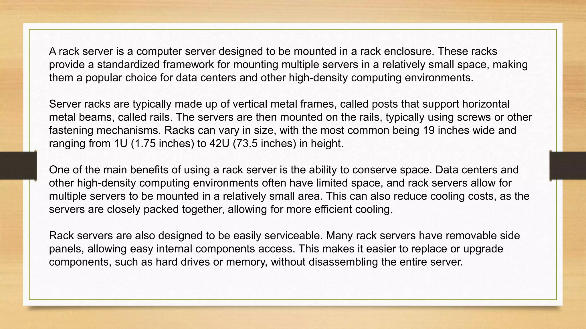What is a rack server | PDF