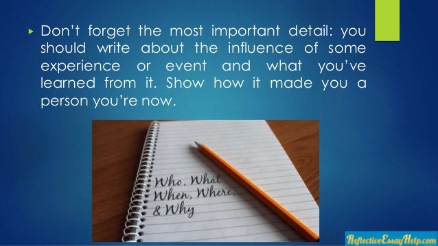 Help writing reflective essay