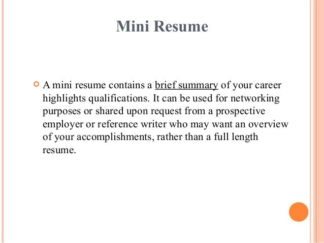 mini resume examples under fontanacountryinn com mini resume