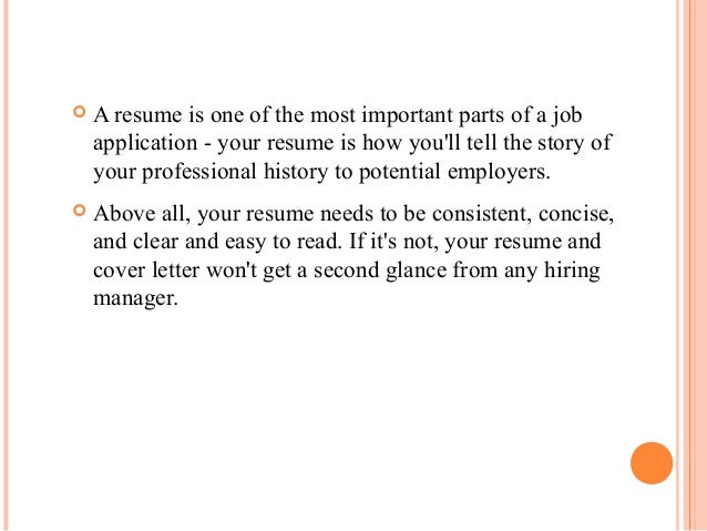 important parts of a resumes