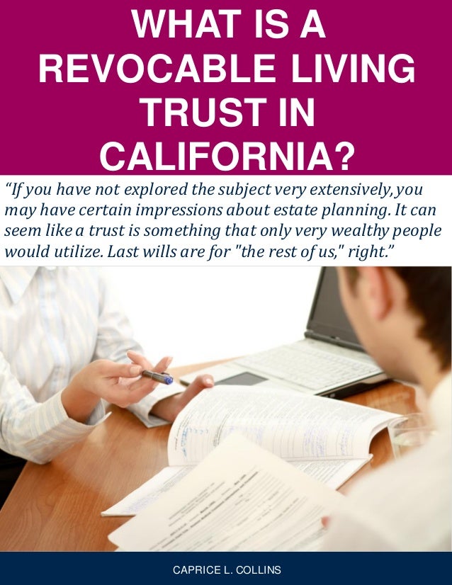 Sample California Revocable Living Trust With Spendthrift Provision