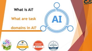 What is AI?
What are task
domains in AI?
 
