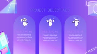 PROJECT OBJECTIVES
OBJECTIVE 01
Lorem ipsum dolor sit amet,
consectetur adipiscing elit.
Nam vel euismod ipsum. Proin
fermentum dolor vel est
fermentum, at sagittis diam.
OBJECTIVE 02 OBJECTIVE 03
Lorem ipsum dolor sit amet,
consectetur adipiscing elit.
Nam vel euismod ipsum. Proin
fermentum dolor vel est
fermentum, at sagittis diam.
Lorem ipsum dolor sit amet,
consectetur adipiscing elit.
Nam vel euismod ipsum. Proin
fermentum dolor vel est
fermentum, at sagittis diam.
 