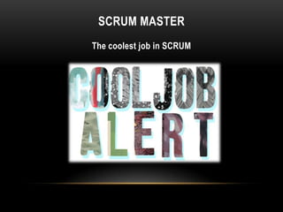 SCRUM MASTER
The coolest job in SCRUM
 