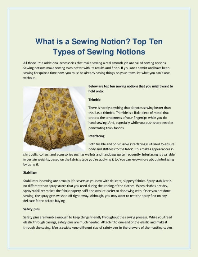 What Is A Sewing Notion? Top Ten Types of Sewing Notions