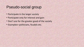 social group and its types
