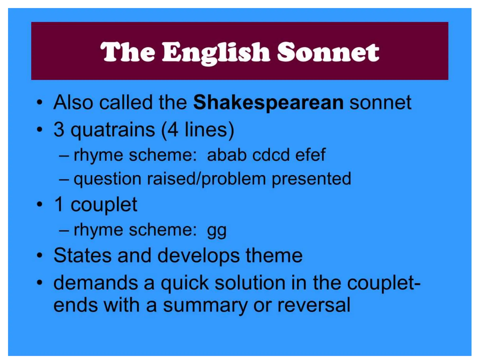 What is a Sonnet slideshow free for all.pptx