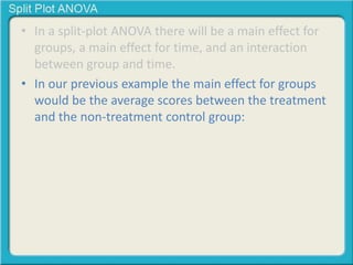 What is a split plot anova | PPTX