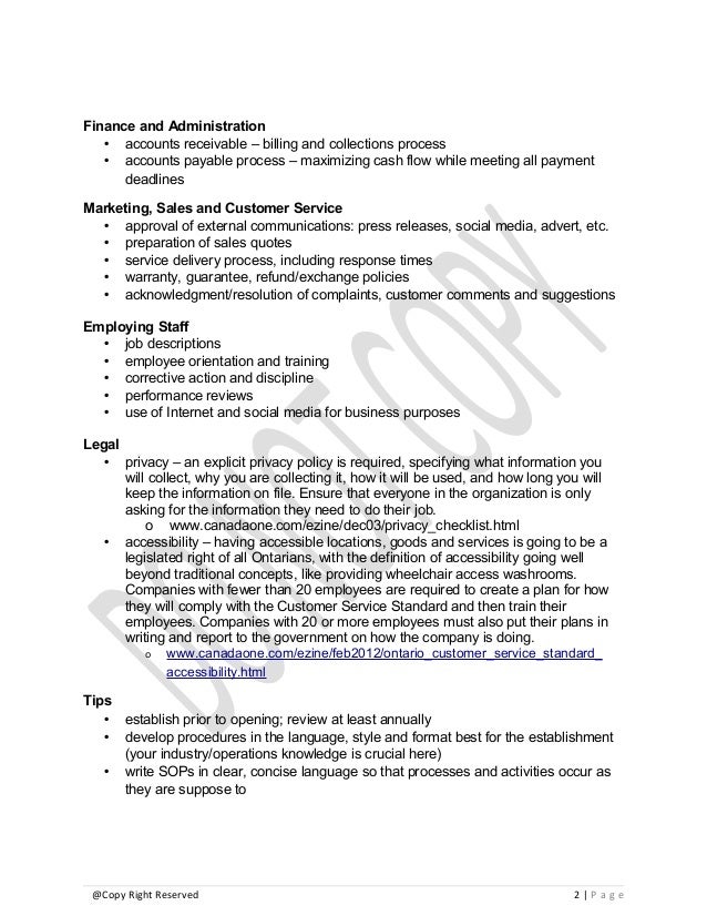 What is a standard operating procedure