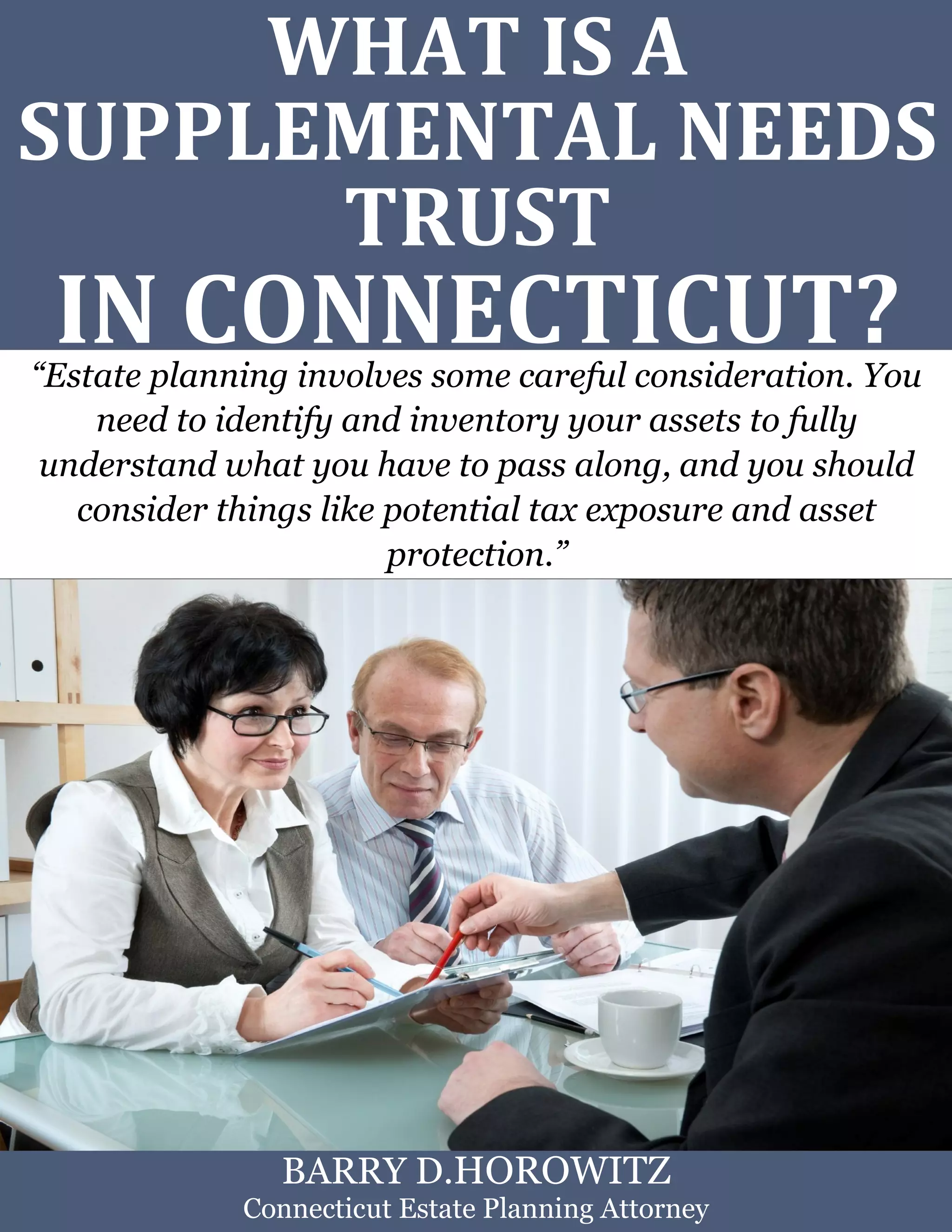 What Is A Supplemental Needs Trust In Connecticut PDF Government 