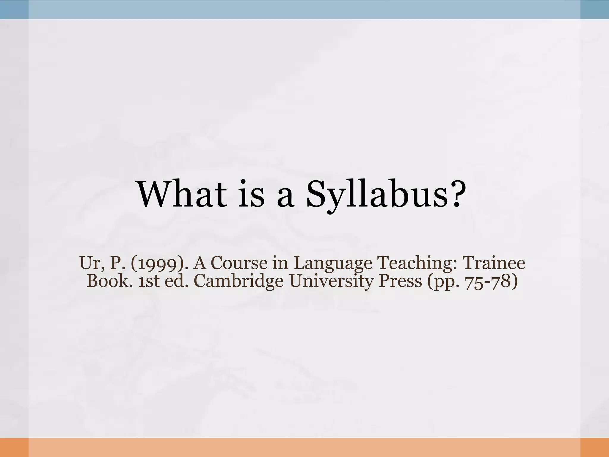 What is a syllabus | PPTX