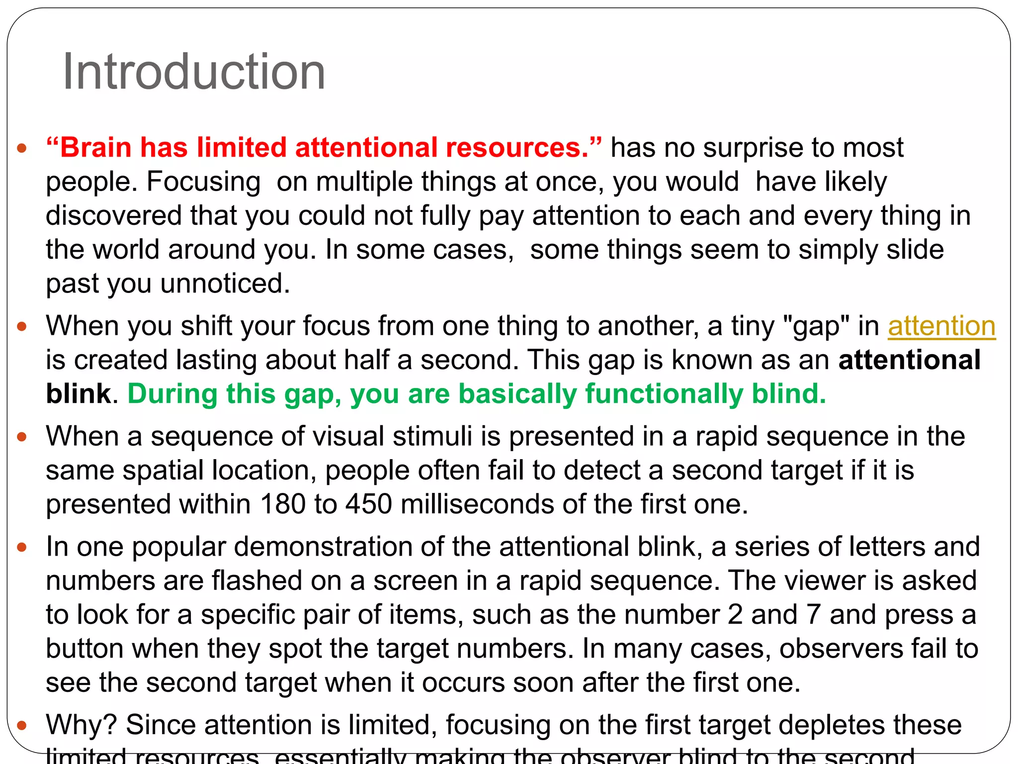 What is attentional blink ppt