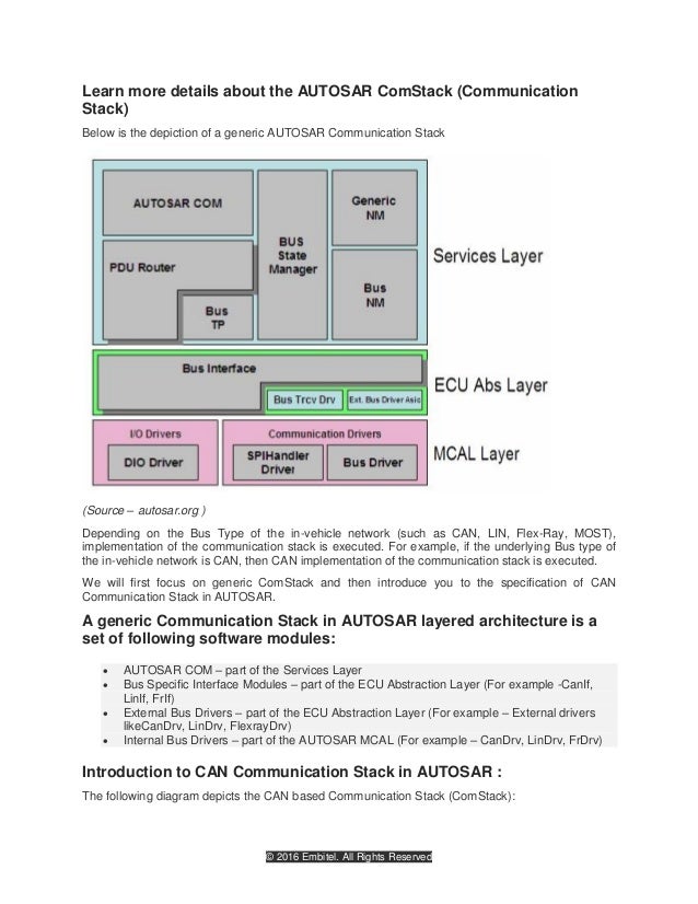 What is AUTOSAR Communication Stack (ComStack)?Get introduced to CAN