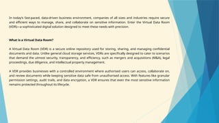 Step Inside the World of Virtual Data Rooms | PPTX