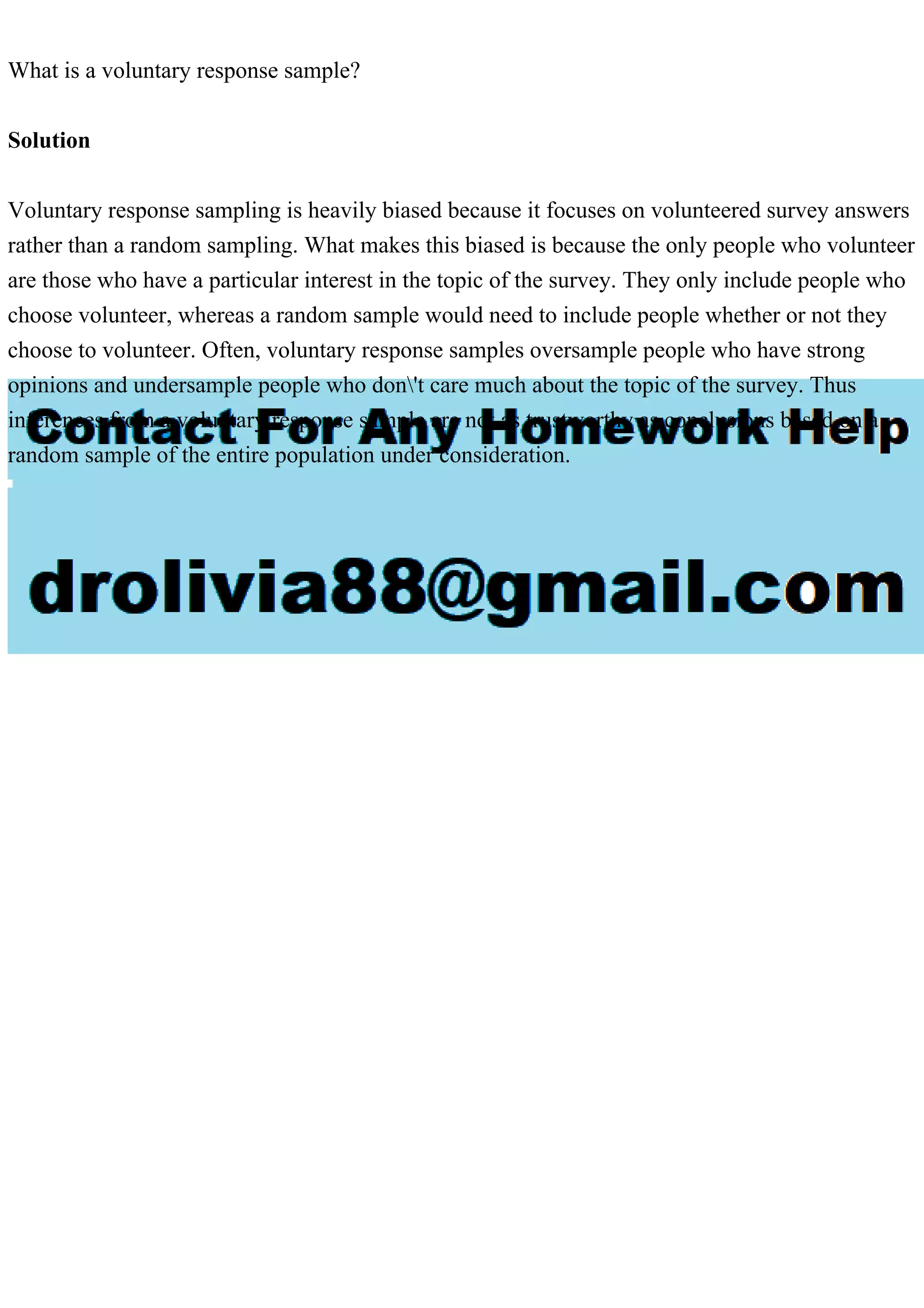 The Deceitful Nature Of Voluntary Response Samples - 82lkn59