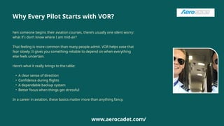 Vor Cop Example What Is a VOR in Aviation and Why Is It Important for Pilot Training | PPTX